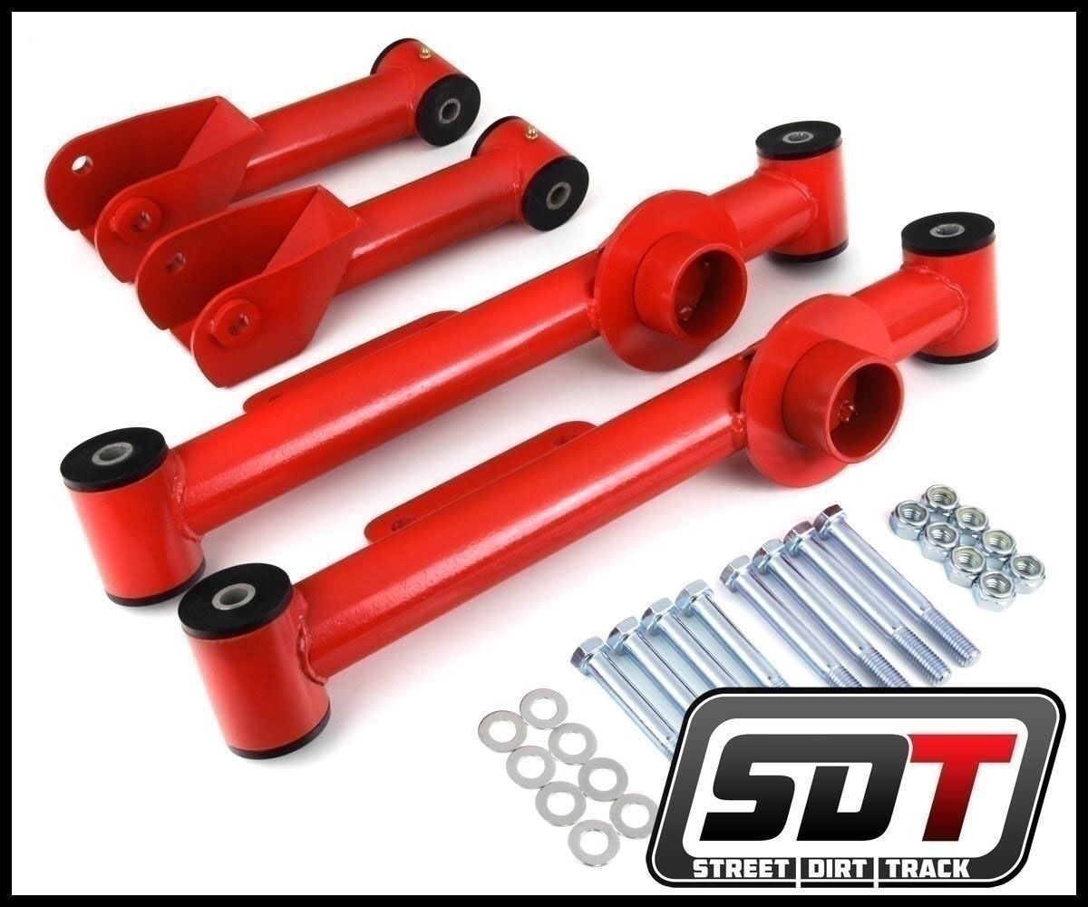 SDT Fits 1979-2004 Ford Mustang Full Set 4 Piece Rear Steel Control Arms Kit Red