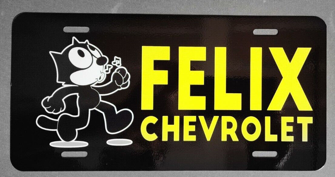 Felix The Cat License Aluminum Plate Insert Lowrider Chevy Truck Car black