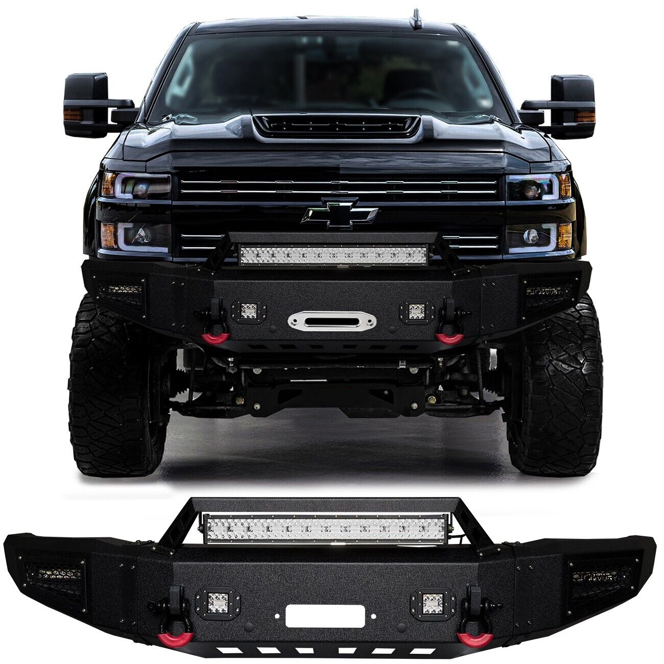 Vijay Fit 2015-2019 Chevy Silverado 2500/3500 Front Bumper with LED Lights