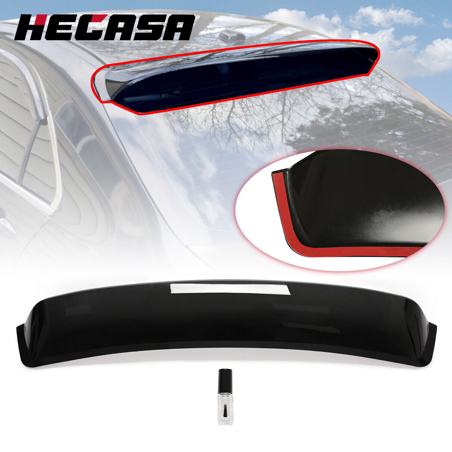 For 2004-2008 Acura TSX JDM Rear Window Roof Spoiler Wing Glossy Black