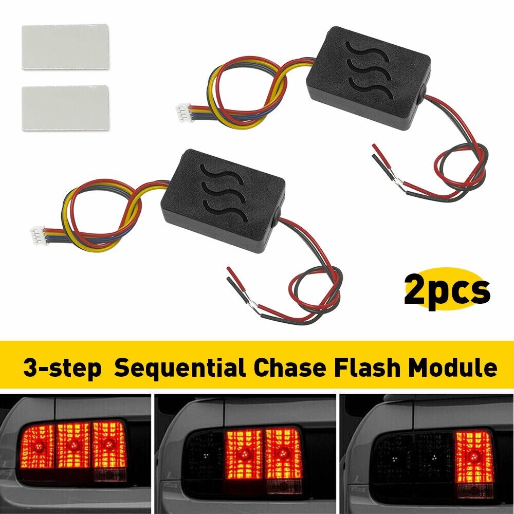 2X 3-Step Sequential Flow Semi Dynamic Chase Flash Tail Light Module Boxes