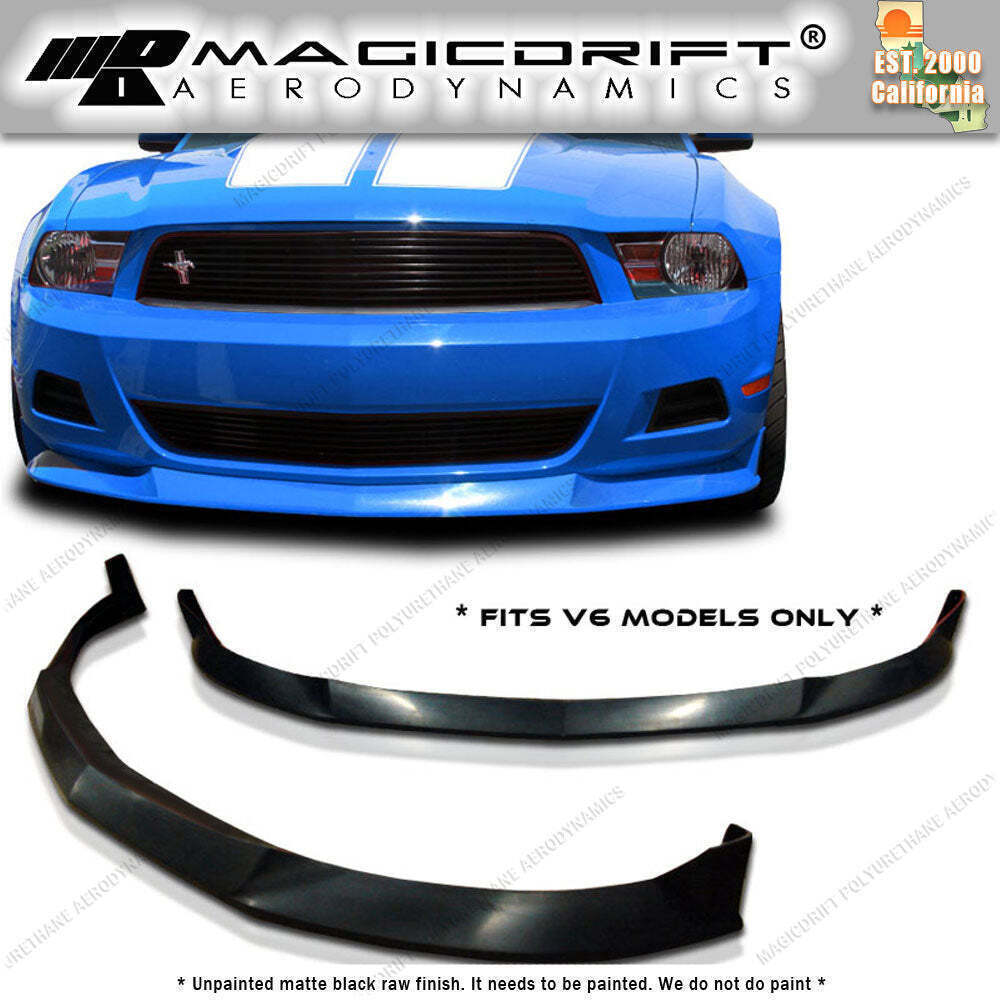 For 10 11 12 FORD MUSTANG V6 STL POLY URETHANE FRONT BUMPER LIP CHIN SPLITTER PU