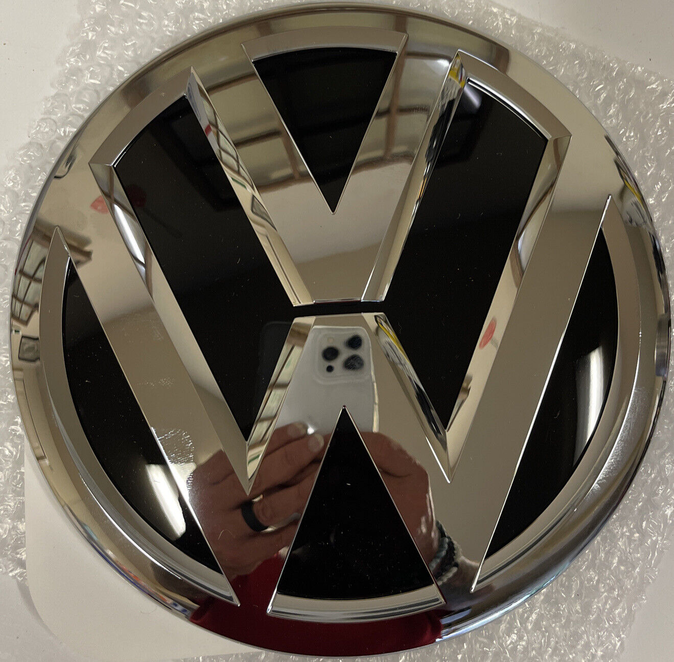Brand New 6.5 Inch Volkswagen Chrome & Black Raised Sticker Emblem Badge Logo VW