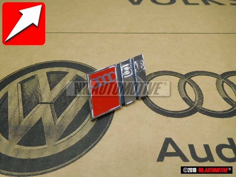 Original Audi S3 Front Grill Badge Emblem Chrome Red - 8L7853736 2ZZ