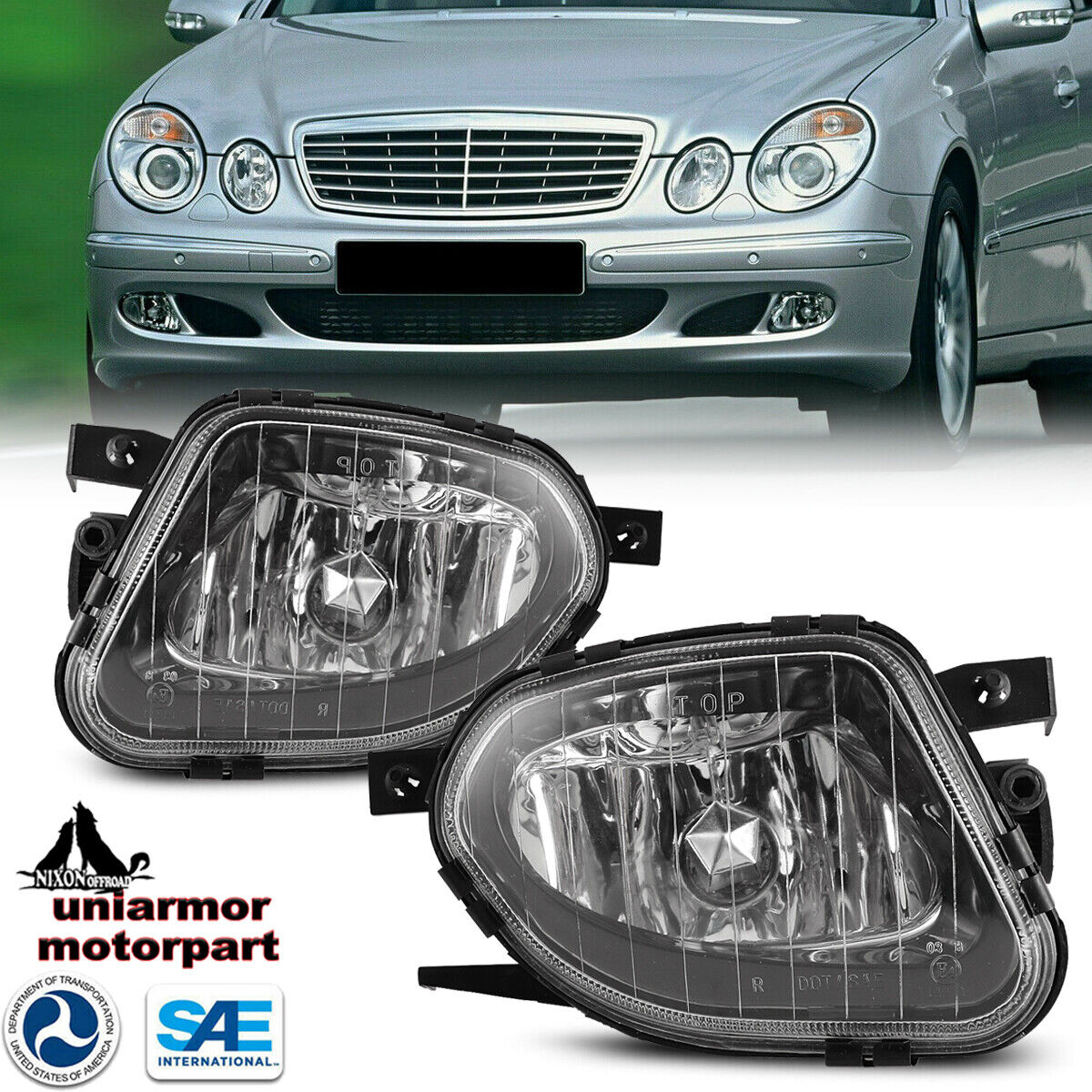 for 2003-2006 Mercedes Benz E-Class Clear Bumper Fog Light Driving Lamps L+R