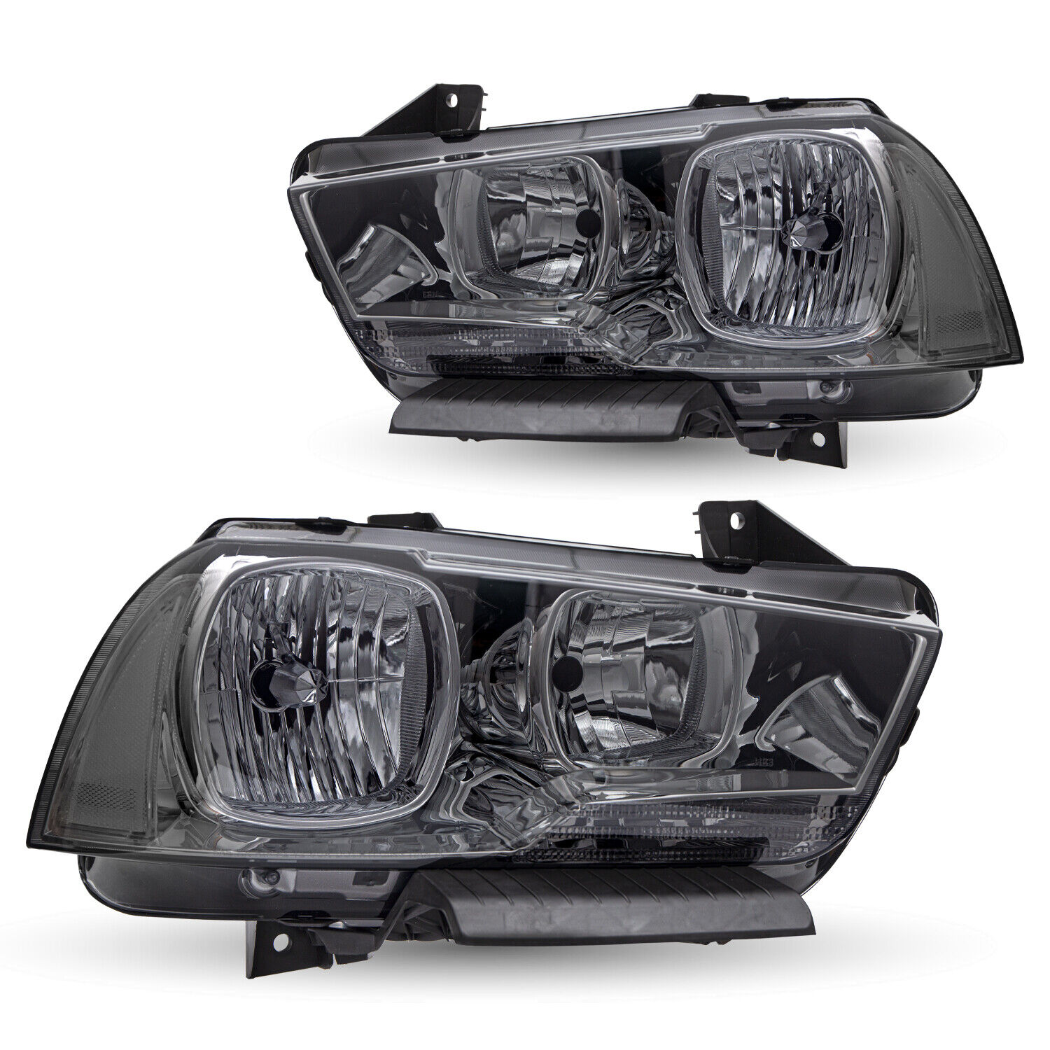 For 2011-2014 Dodge Charger Headlights R/T SE SRT8 Smoke Halogen Headlamps