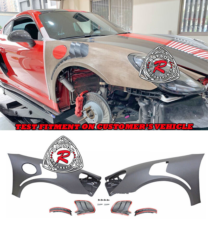 GT2 RS-Style Front Fenders (Metal) w/ Vents Fit 13-16 Porsche 981 Boxster Cayman