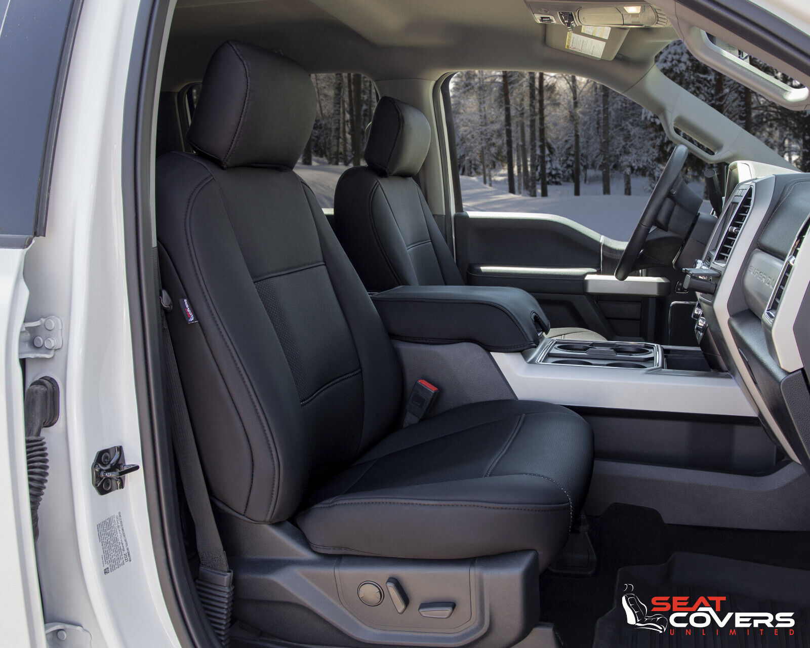 CUSTOM LEATHERETTE FRONT & REAR SEAT COVERS for the 2015-2020 Ford F-150 Crew