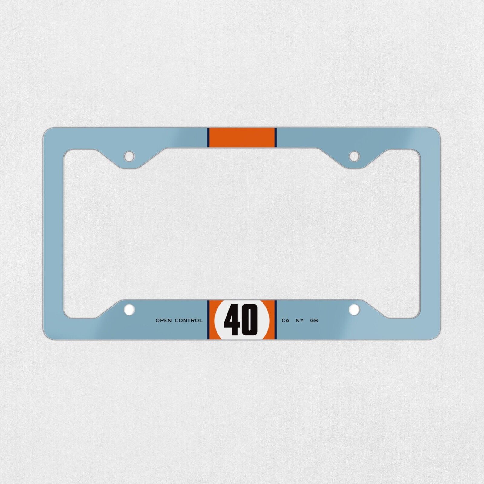 GULF RACING Mk1 metal license plate frame by LA's OPEN CONTROL Porsche/Ford GT40