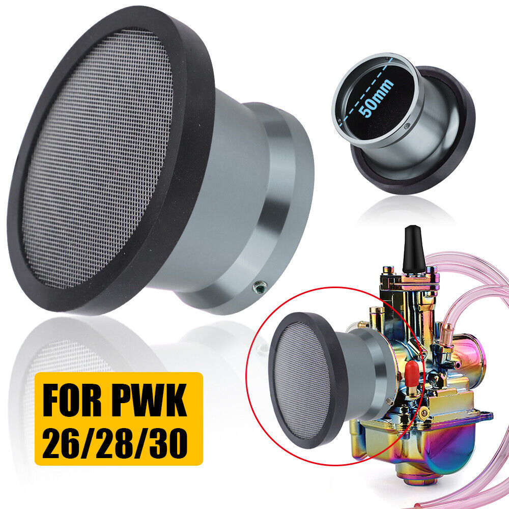Motorcycle 50mm Air Filter Cup Velocity Stack Fits PWK Carburetor 24/26/28/30mm