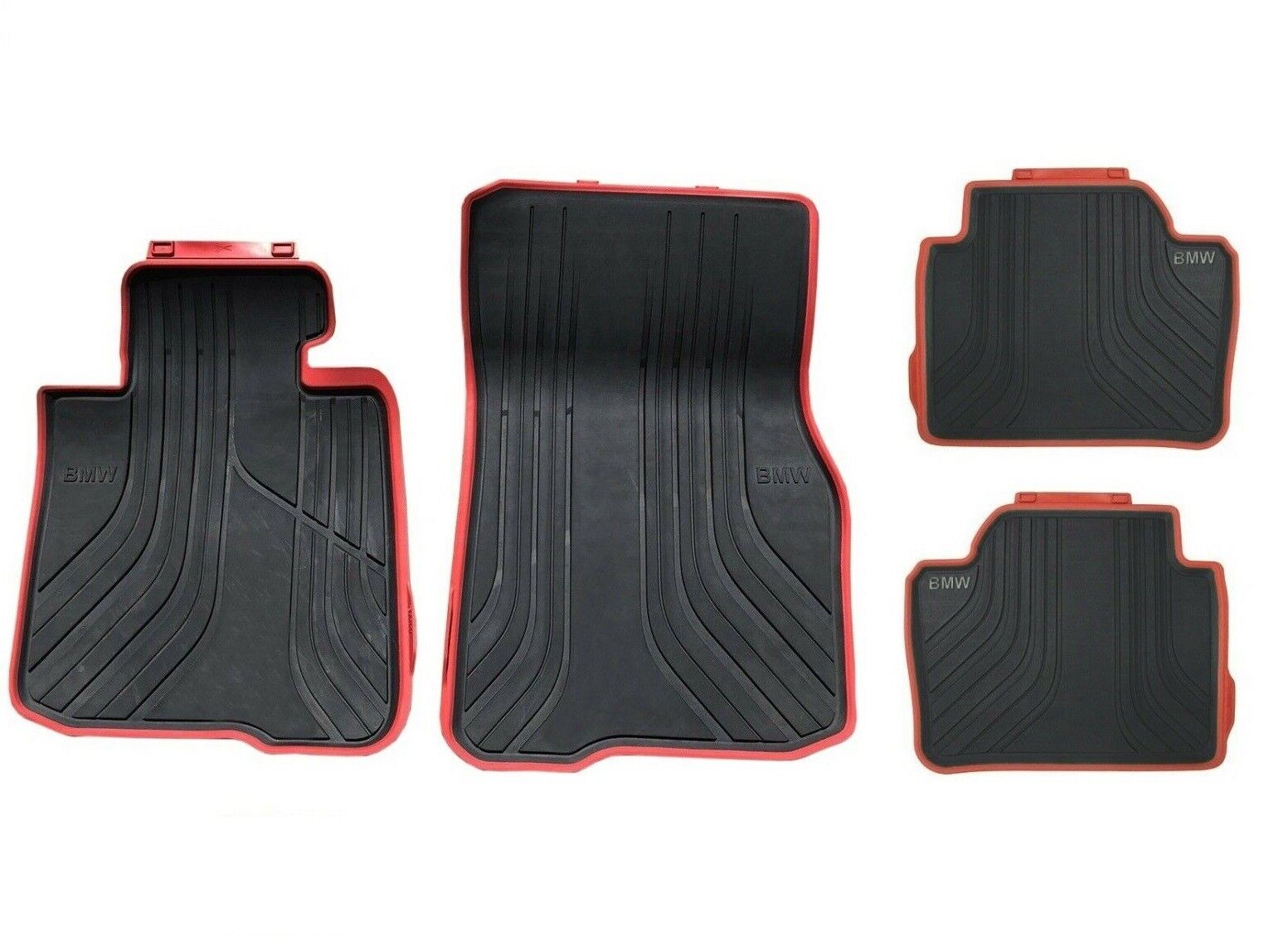 Genuine OEM Sport Black Red All-Weather Floor Mats For BMW F32 440i 430i Coupe