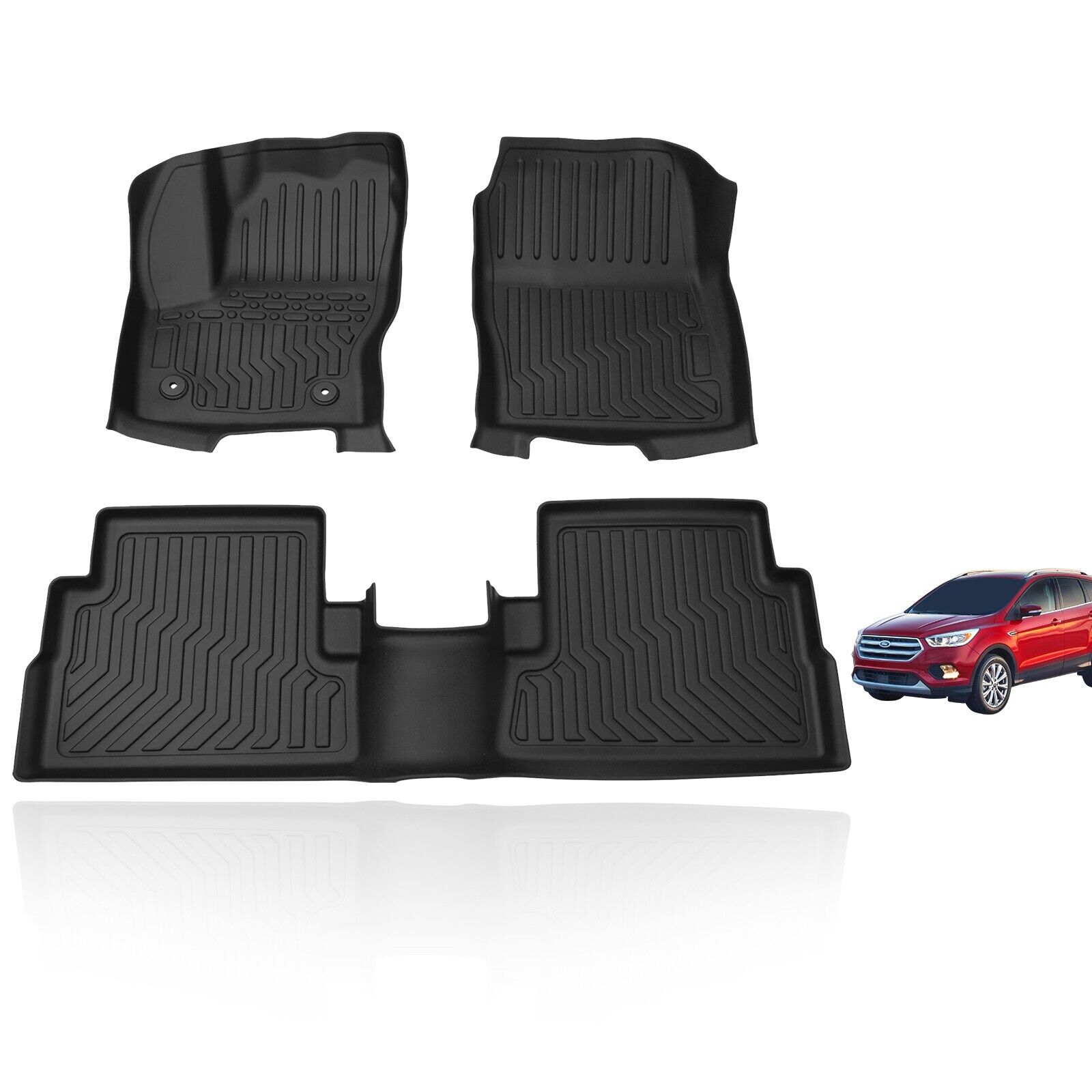 Fit 2013-2018 Ford C-Max Floor Mats 3D TPE Floor Liners All Weather Odorless 3pc