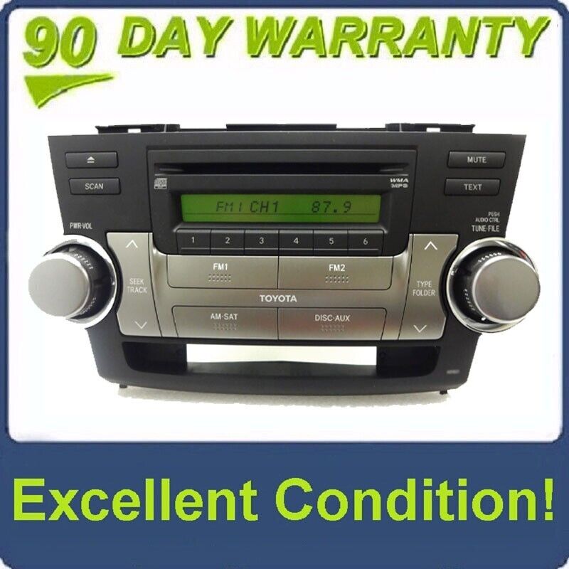 2010 10 11 12 Toyota Highlander Radio Aux WMA MP3 CD Player 86120-0E220-E0 51857