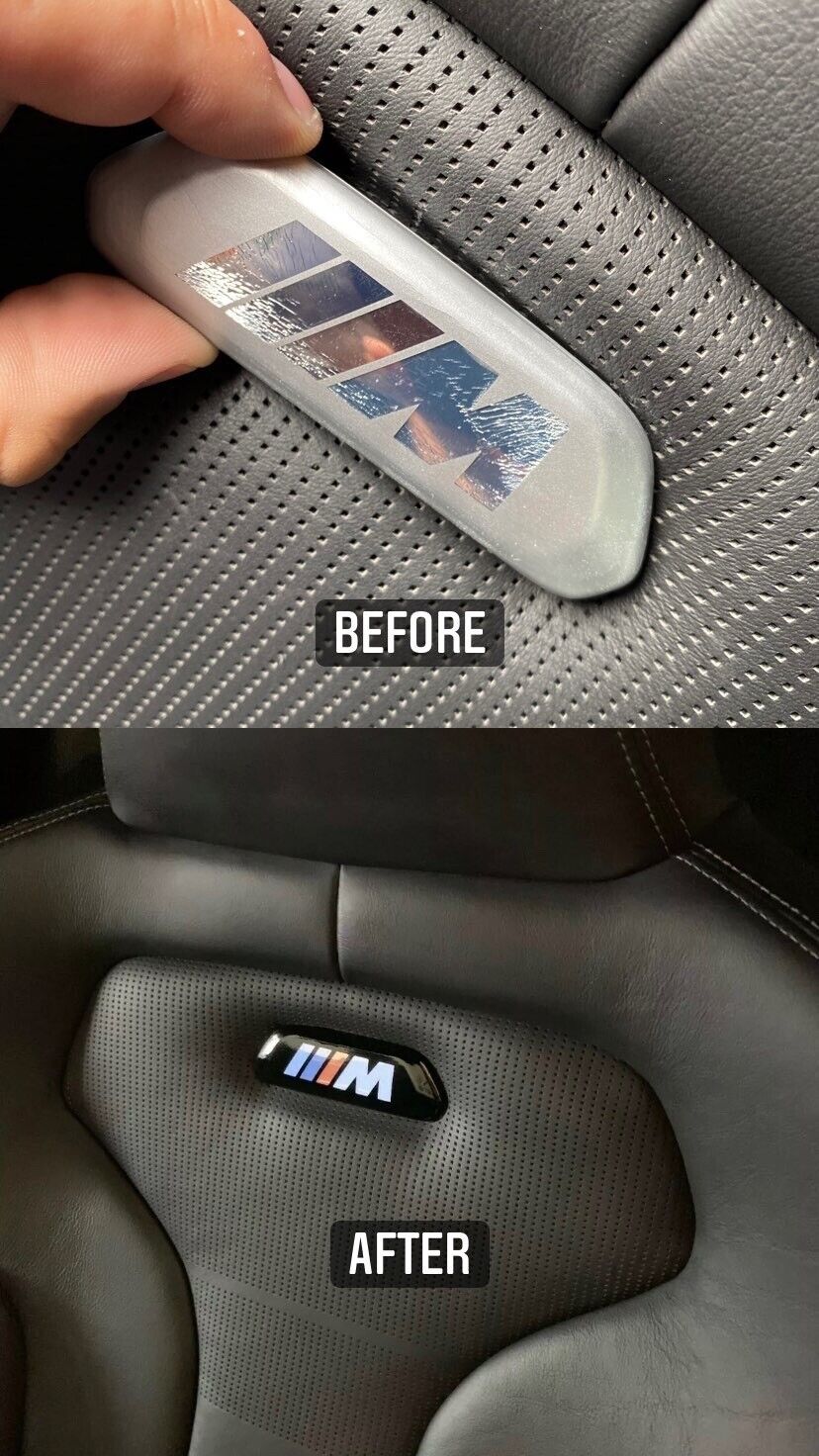BMW M3 Seat Badge Wrap Kit - GLOSS BLACK