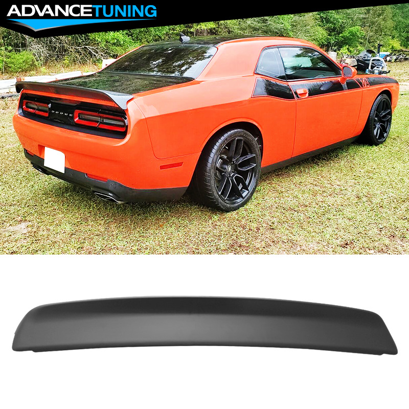 Fits 08-23 Dodge Challenger Trunk Spoiler Wing W/ Camera Cover Matte Black ABS