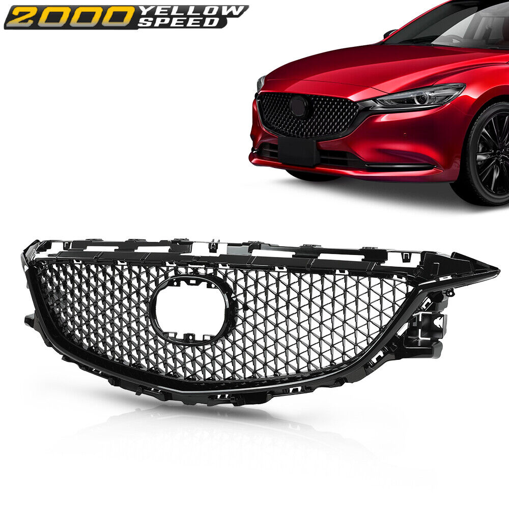 Fit For 2014-2016 Mazda 6 Front Bumper Hood Grille Grill Honeycomb Cover Trim