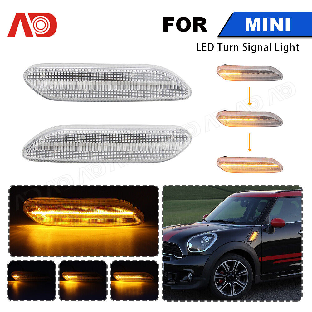 Dynamic LED Front Side Marker Light For 2012-2017 Mini Cooper Countryman R60 R61