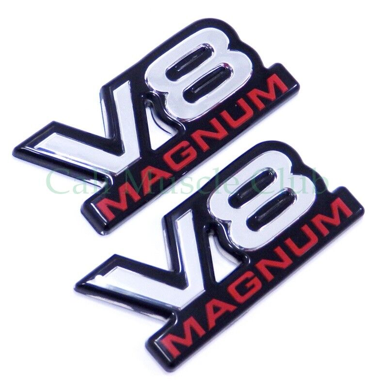 V8 Magnum Door Fender Emblem Ram Dakota Durango Van 2pc Nameplate Badge