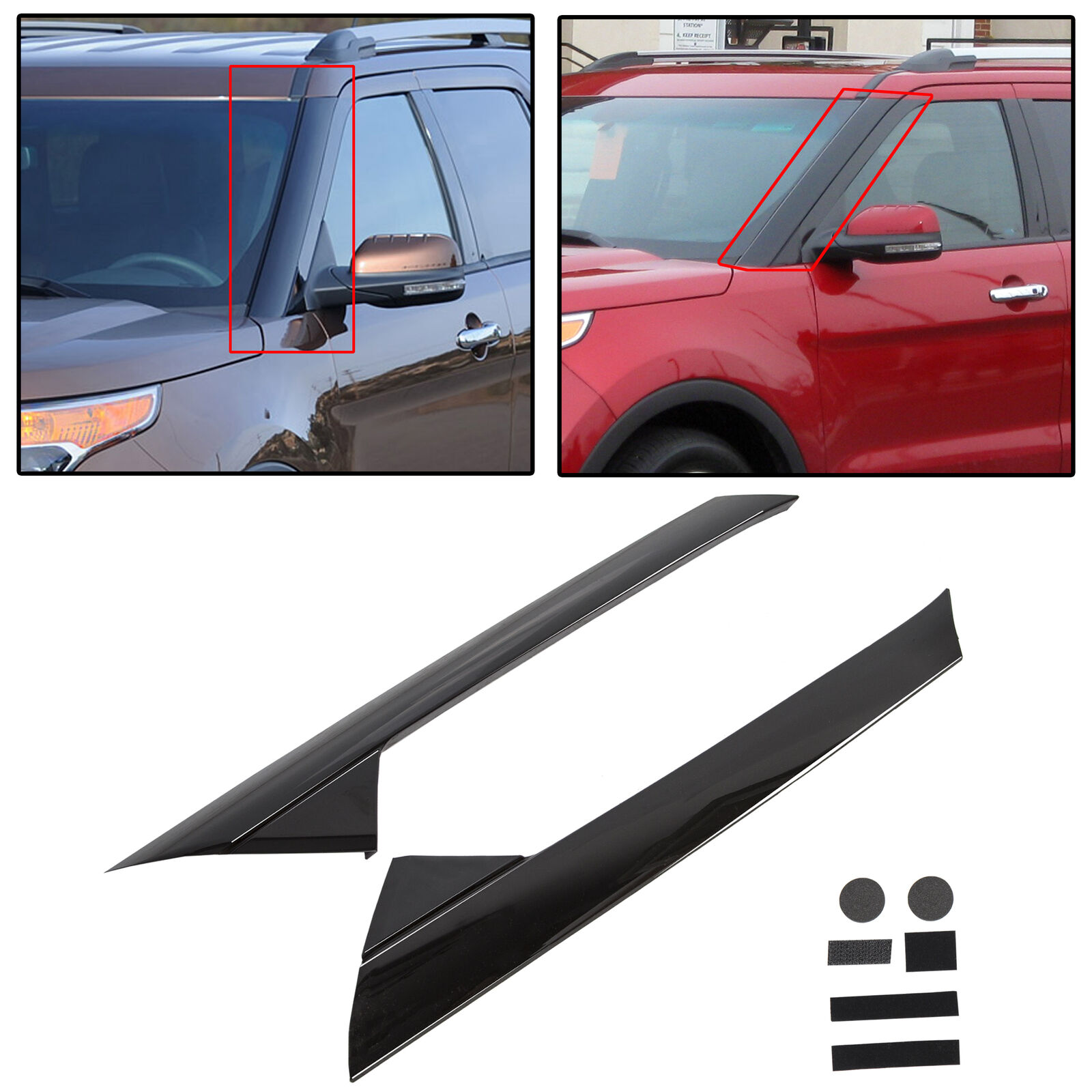 For 2011-2019 Ford Explorer Windshield Outer Trim Molding Left Right Pair Side