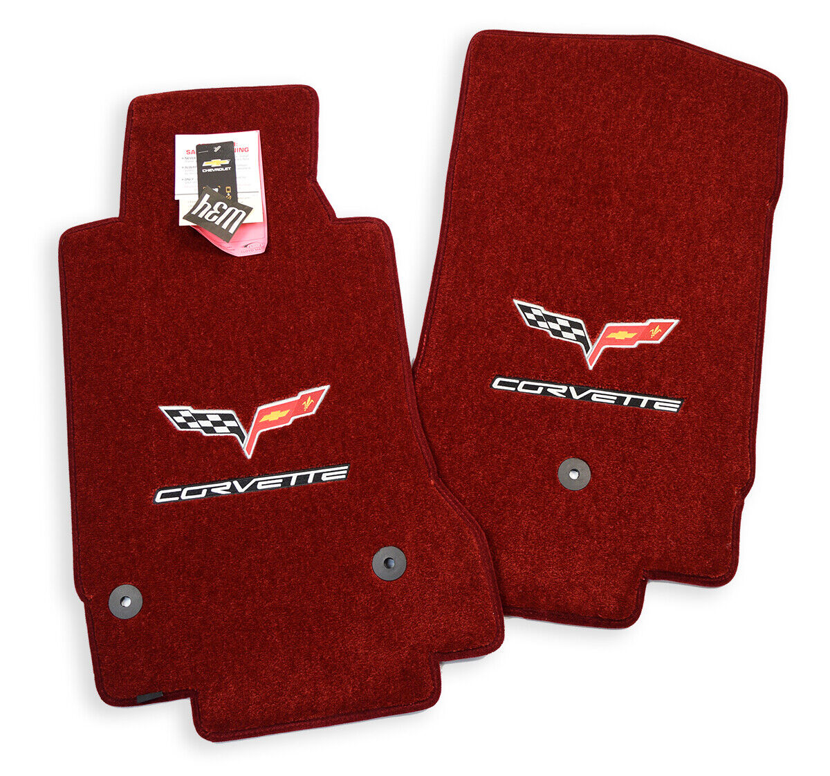 2005-2007 Chevrolet Corvette C6 Floor Mats Monterey Red Premium 32oz In-Stock