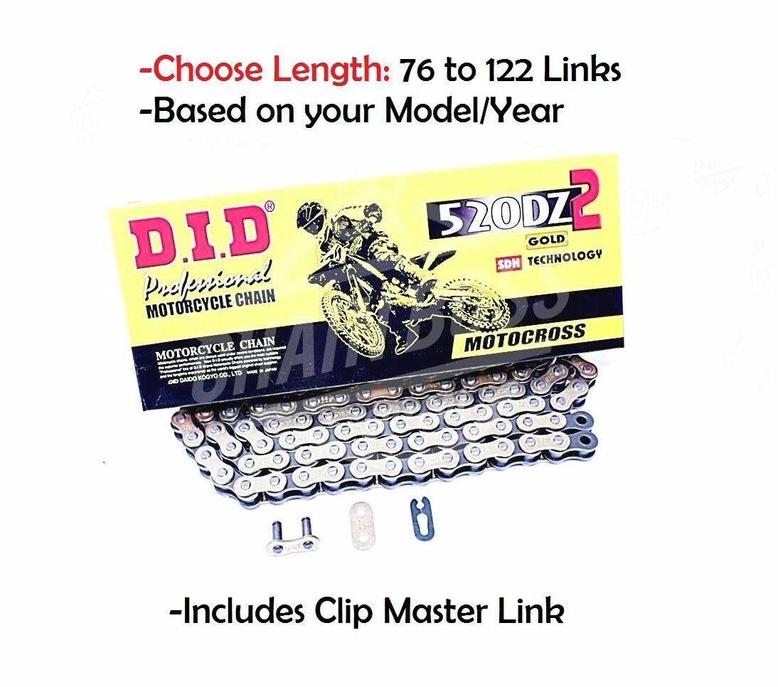 D.I.D DID 520 DZ2 Offroad Drive Gold Chain with Clip Master Link Non Oring