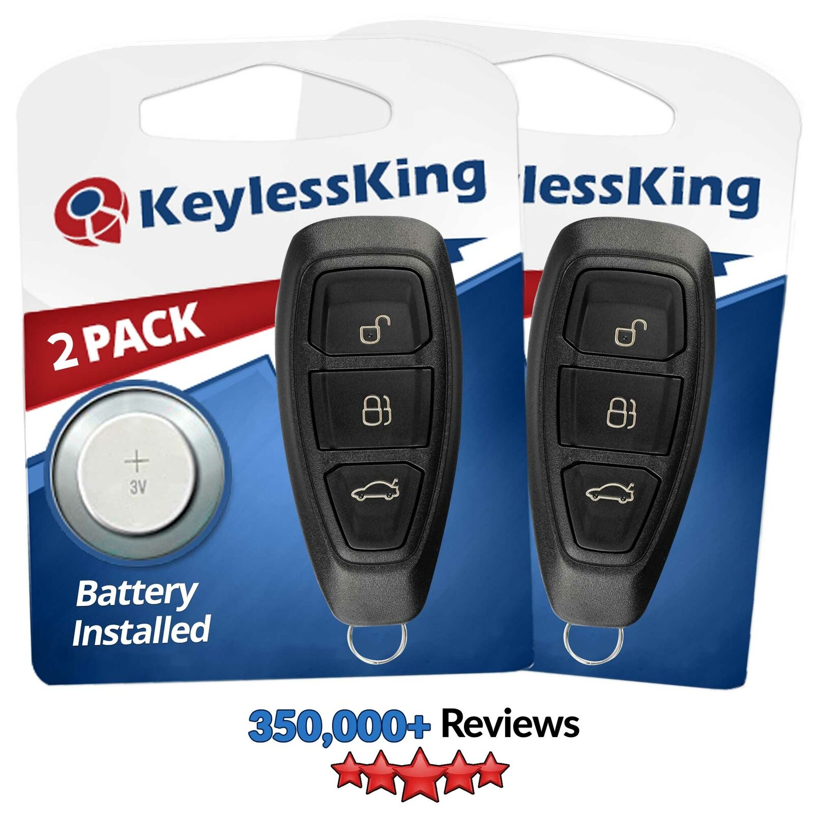 2x Keyless Entry Remote Car Key Fob for Ford C-Max Fiesta Focus KR55WK48801