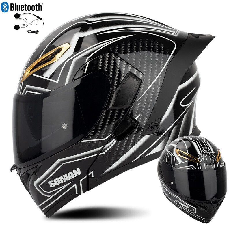 DOT Bluetooth Flip Up Motorcycle Helmet Moto Motorbike FULL FACE Modular Helmet