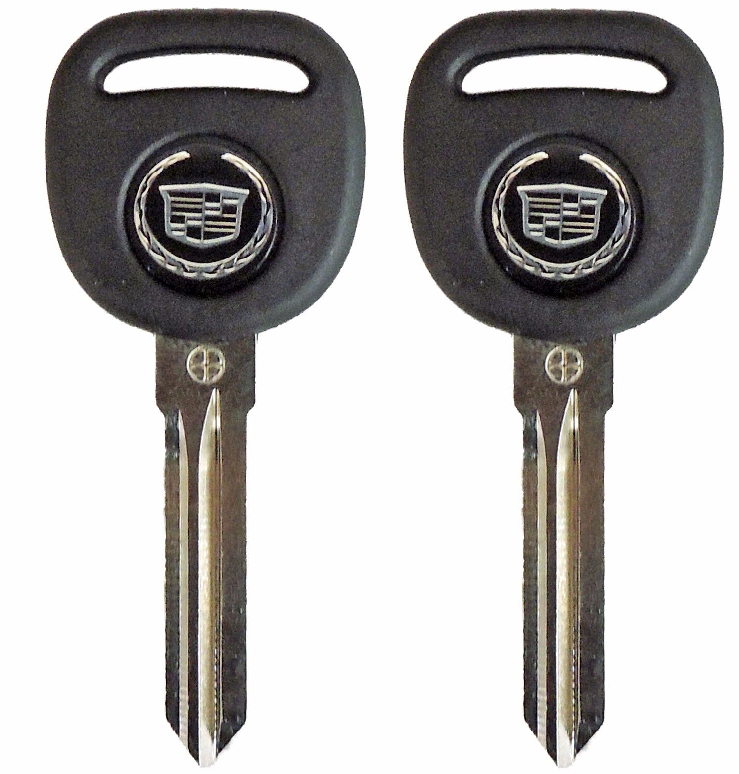2 Circle Plus Transponder Chip Keys for Cadillac Escalade CTS DTS with logo.
