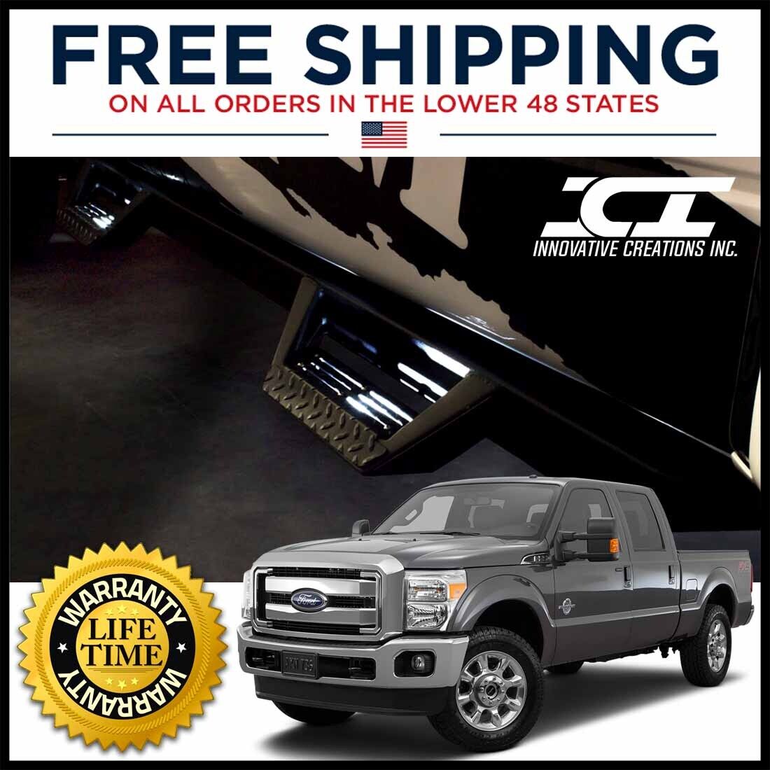 Running Boards for 1999-16 Ford Super Duty Crew Cab Magnum RT Steps W/ Lights