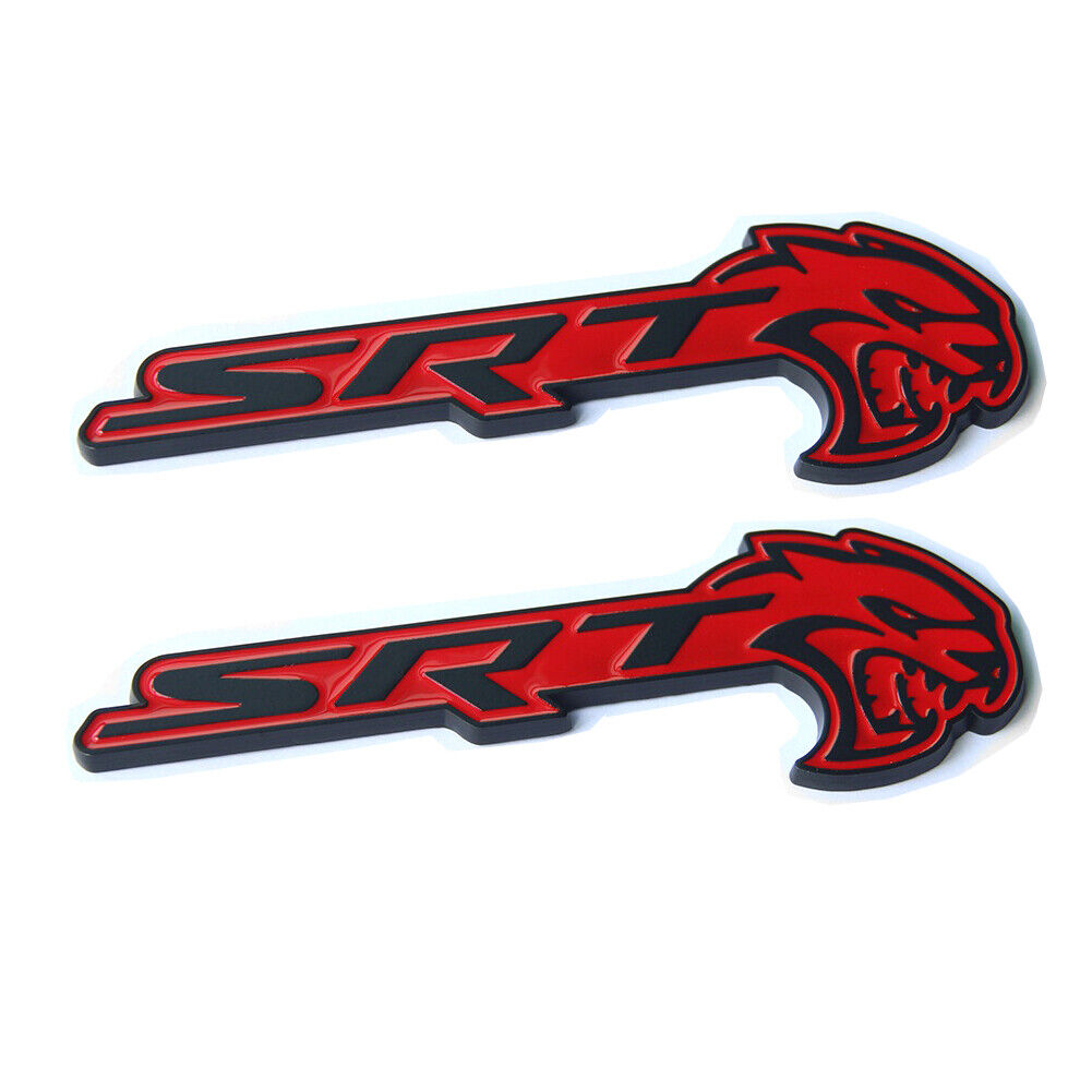 2x New OEM Hellcat Emblem Badge 3D Logo for Hellcat Genuine Parts Black Red E