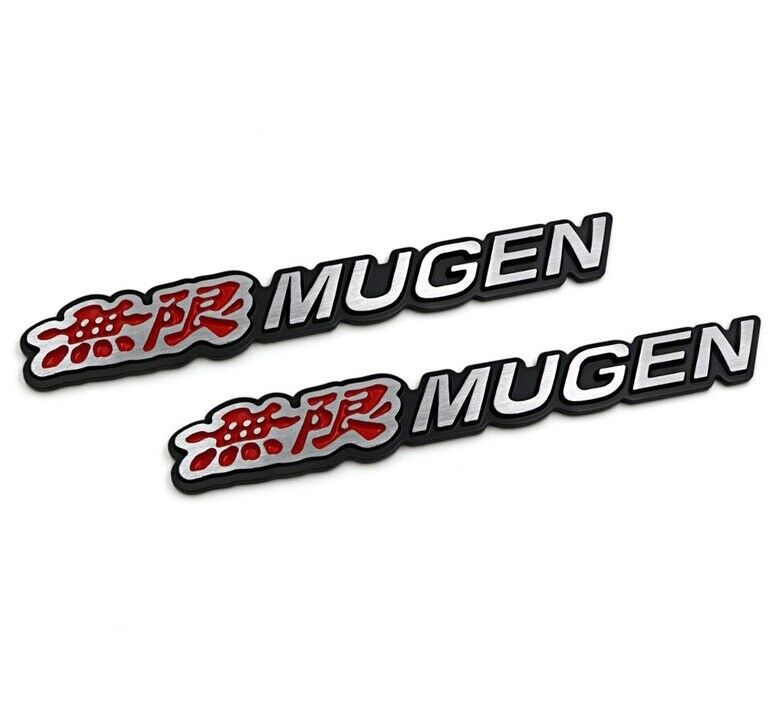 3D Aluminum MUGEN Car Front/Rear Badge Fender Body Emblem Decal Sticker x2