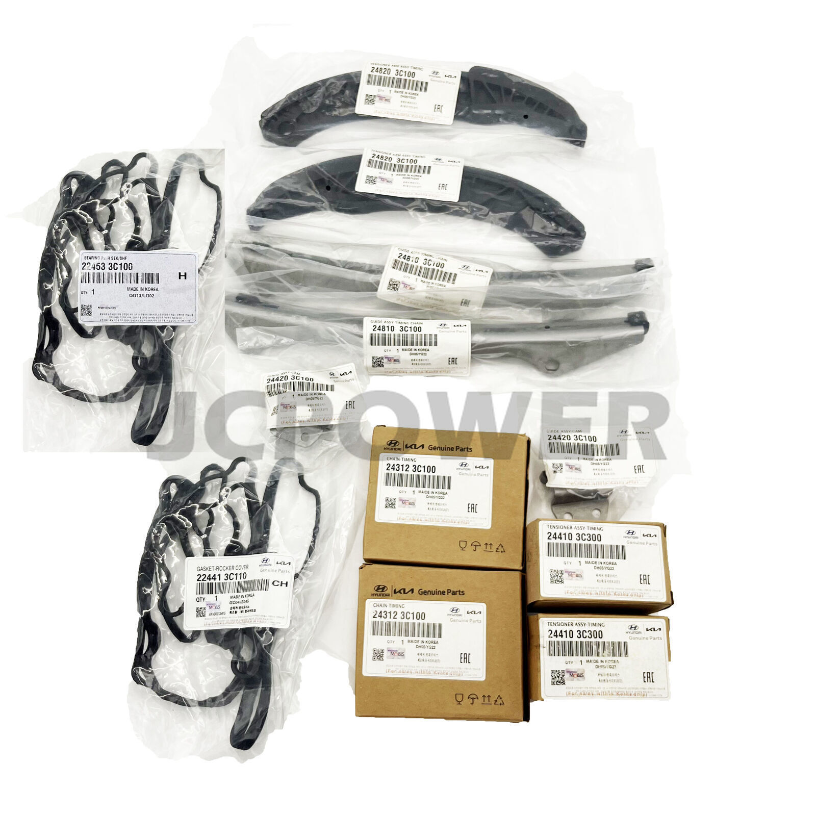New OEM Timing Chain Kit & Valve Cover Gaskets Fits 06-10 Hyundai Kia 3.3L 3.8L