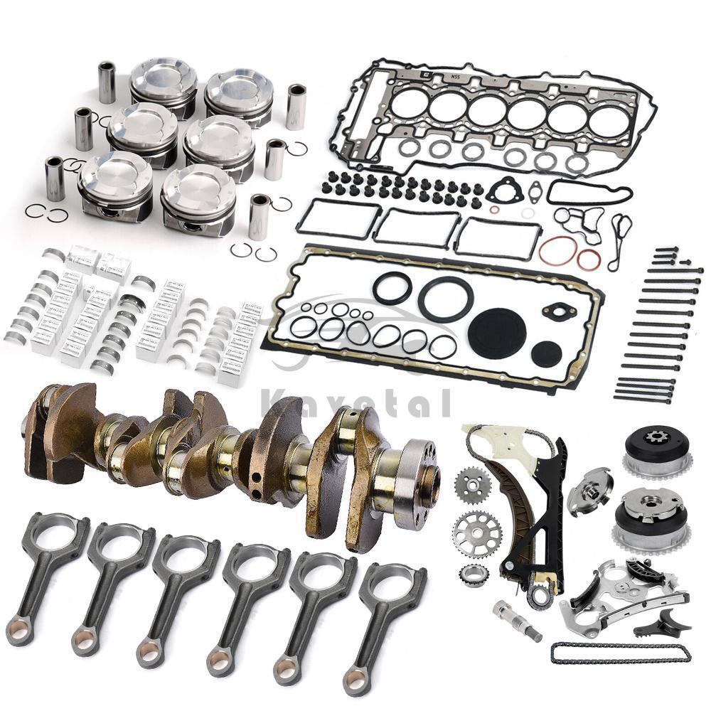 N55 3.0L Engine Rebuild Pistons Gaskets Set & Crankshaft Rods Timing Kit For BMW