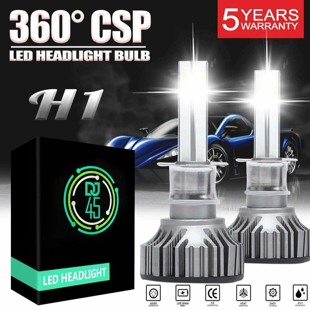4-Sides H1 LED Fog Light Headlight Kit 120W 40000LM High Beam Bulbs 6000K+Canbus