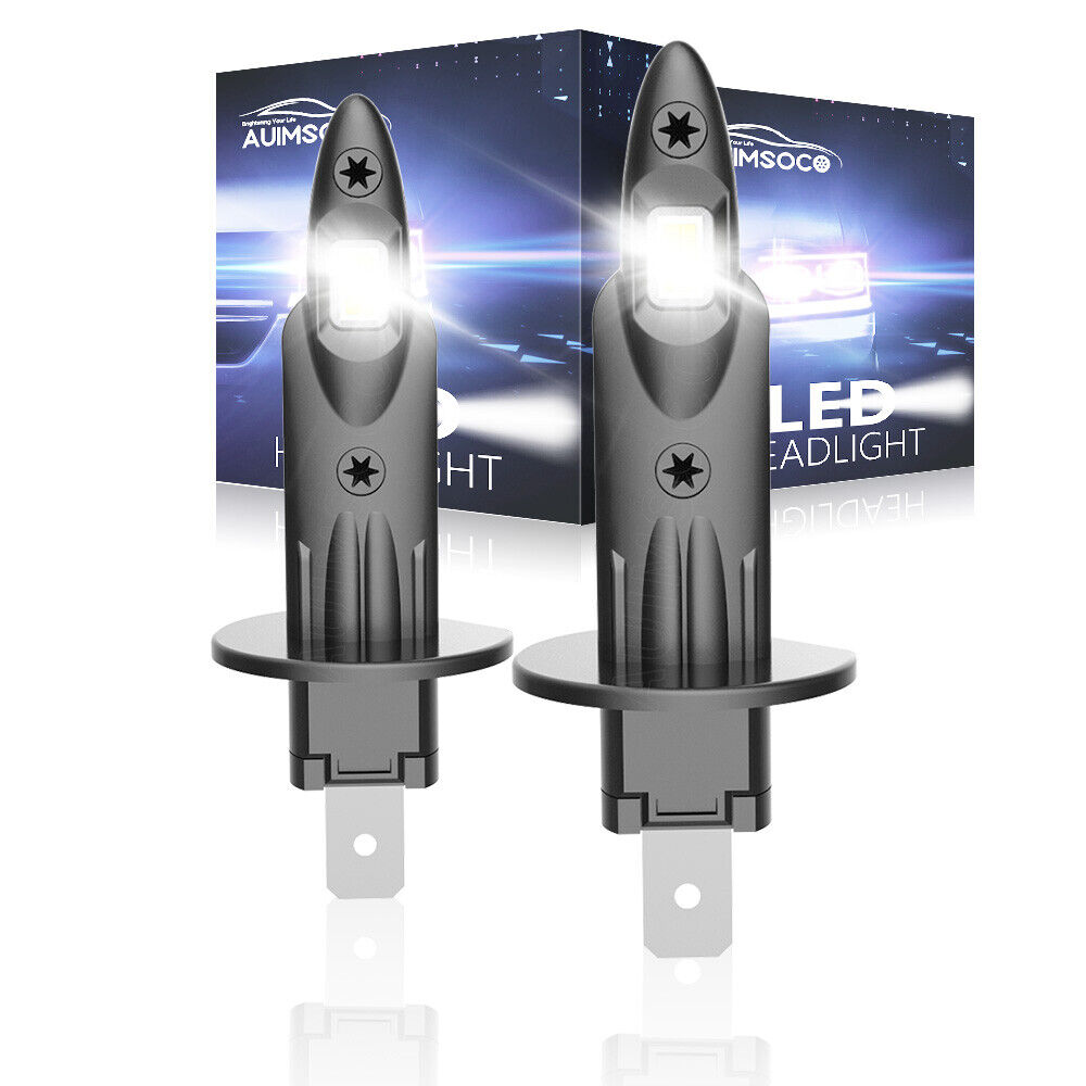 2PCS Xenon H1 LED Headlight Bulbs High Low Beam Fog Light DRL 6500K Super White