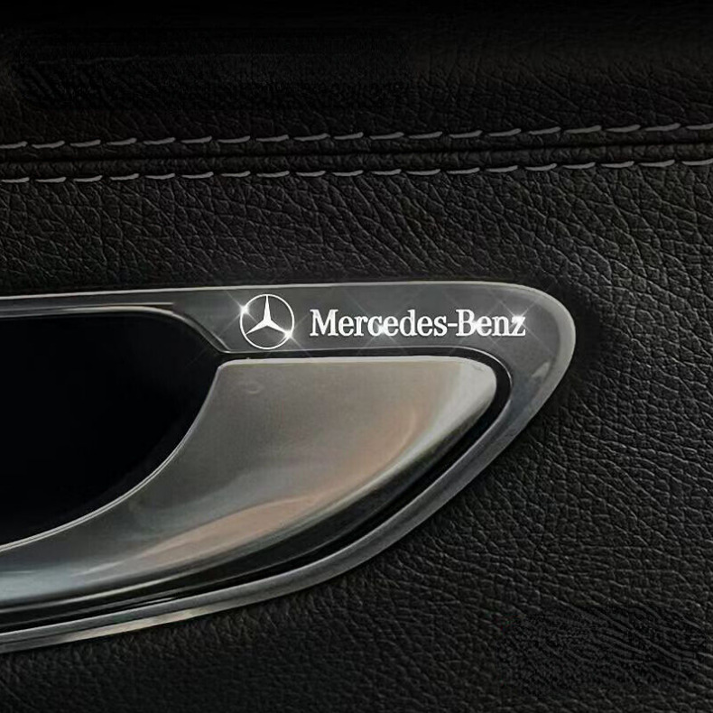 5Pcs For Mercedes Benz Logo Badge Decal Car Emblem Car Interior Sticker