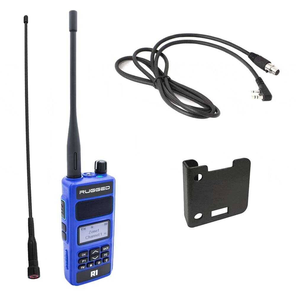 Rugged Radios Radio Kit - R1 Business Band Digital Analog Handheld VHF UHF Mount