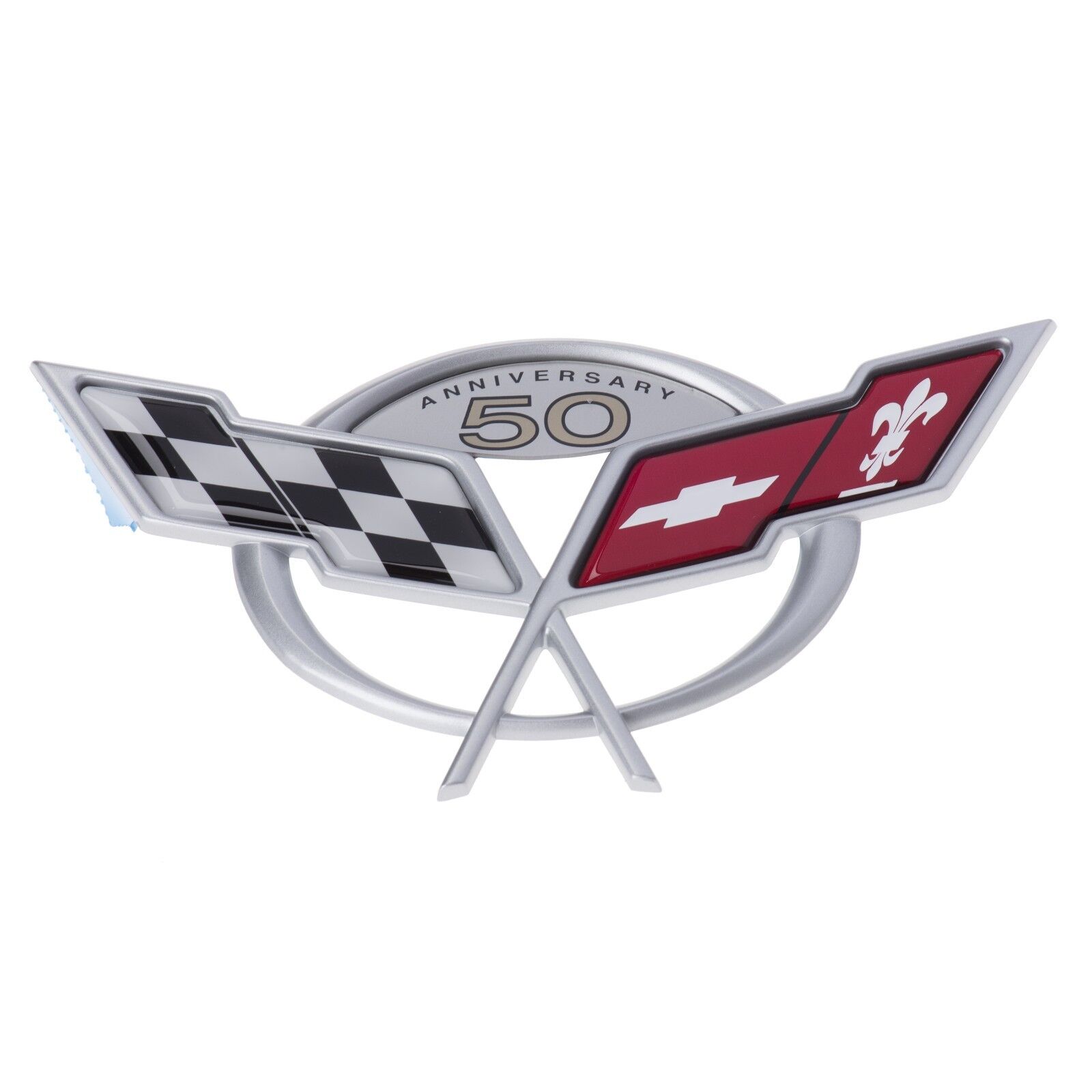 OEM NEW Front Bumper 50th Anniversary Crossed Flags Emblem 03 Corvette 19207387