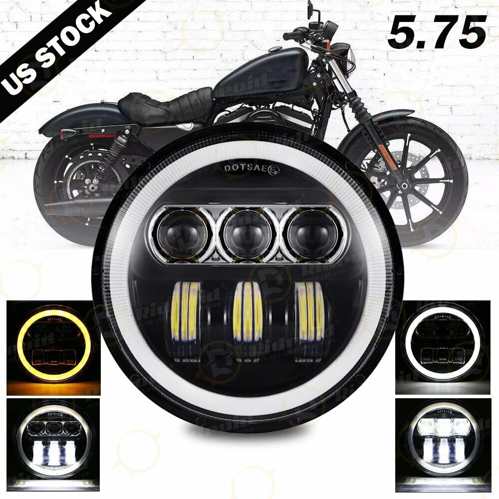 2021 Newest Black 5.75\'\' 5-3/4 inch LED Hi/Lo Beam Headlight for Motorcycle Bike