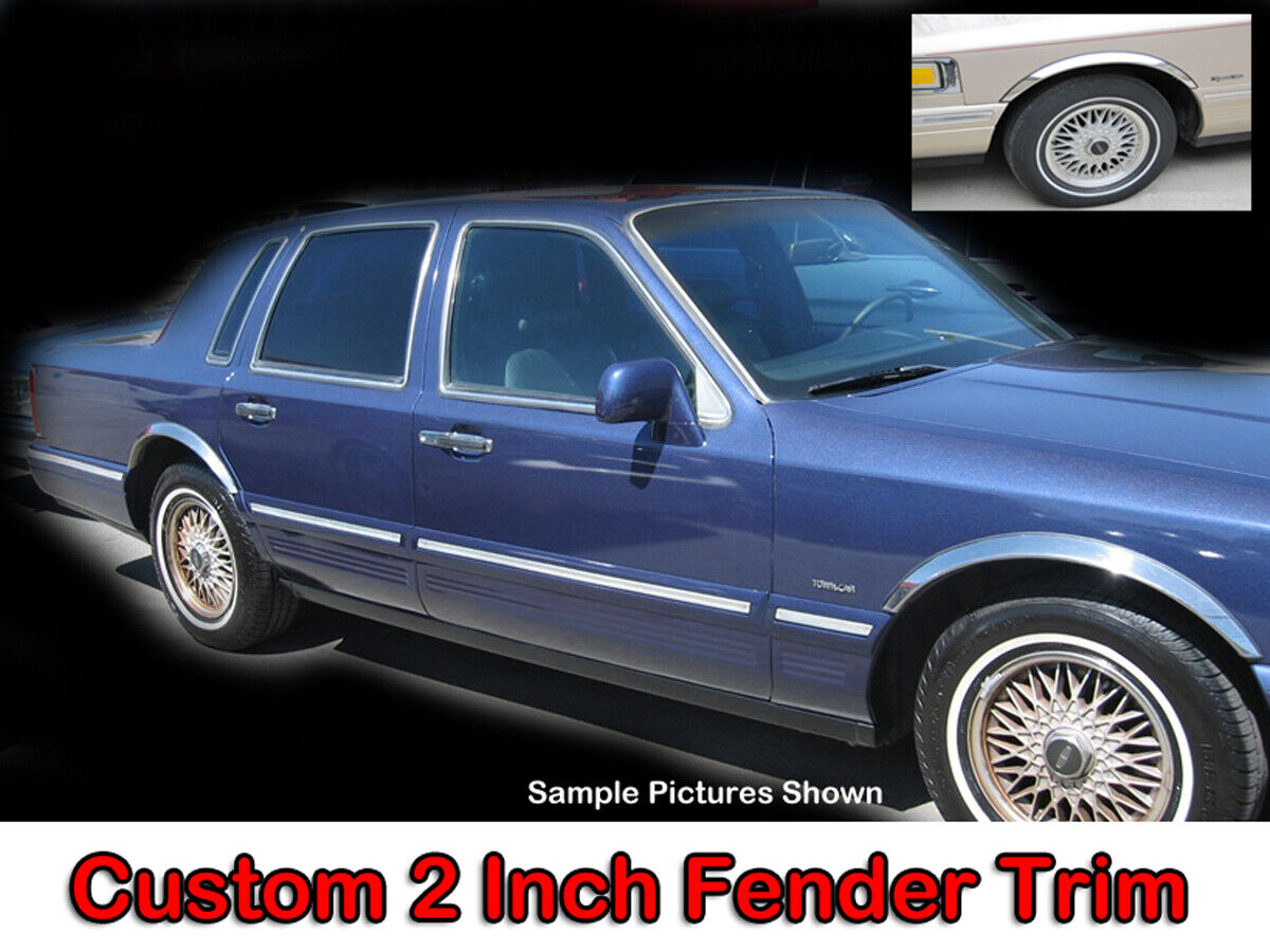 Fits a 1995-1997 Town Car Chrome Polished Stainless Steel Fender Trim 4p Set