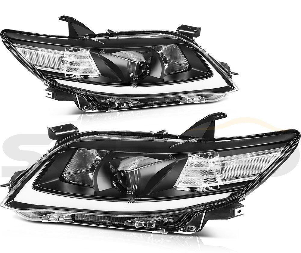 For Toyota Camry 2010-2011 Black Headlights Assembly DRL Headlamp Front Pair