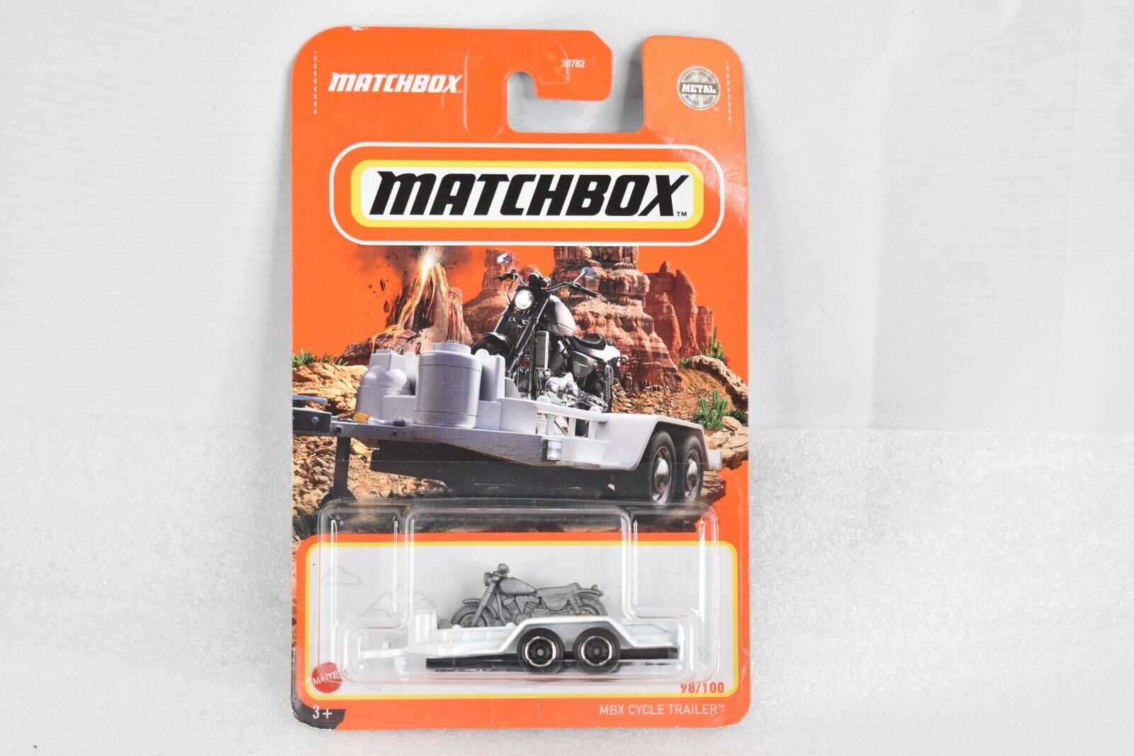 2022 Matchbox white regular MBX CYCLE TRAILER impound SHERIFF 98/100 off road