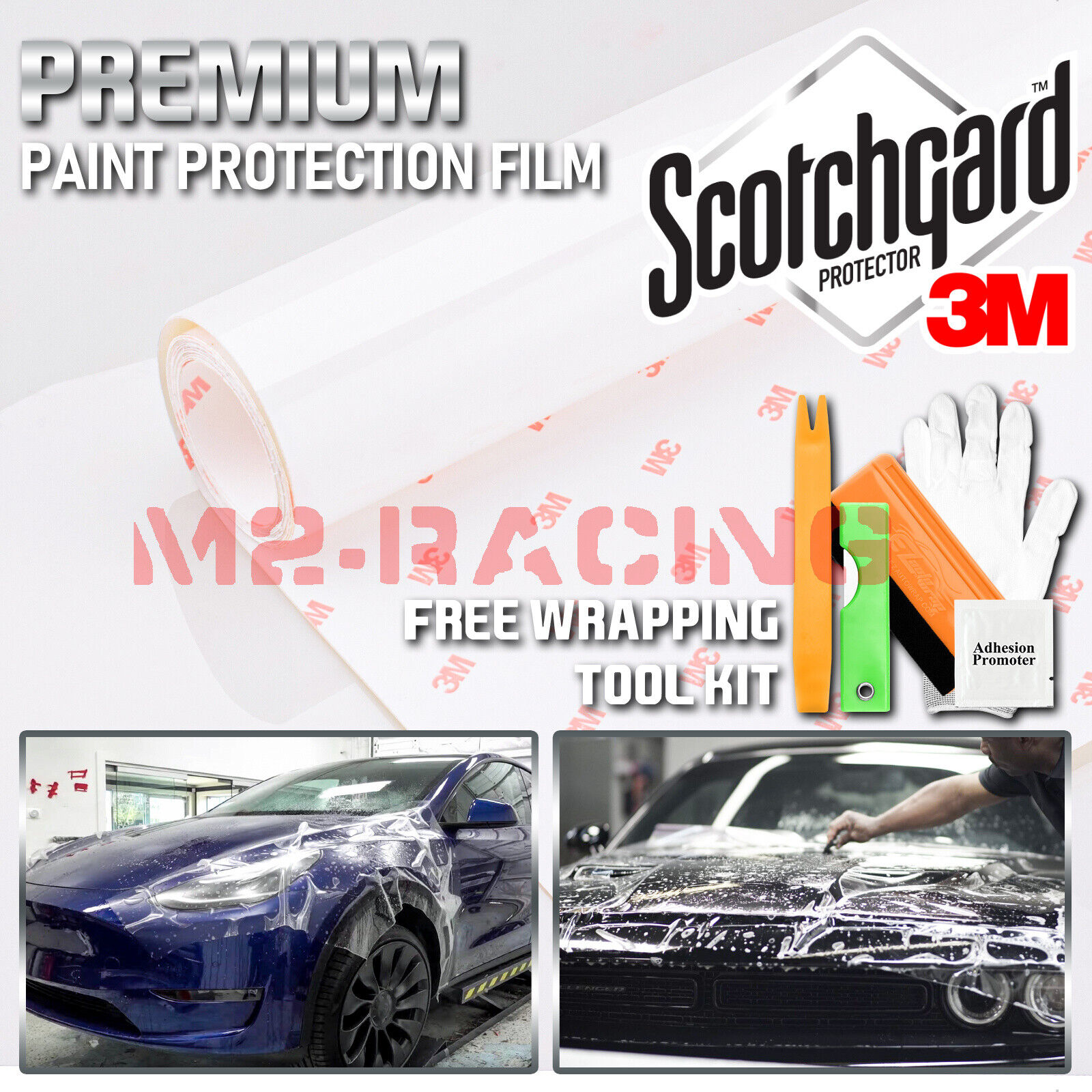 3M Scotchgard Hood Bumper Clear Paint Protection Bra Film Vinyl Wrap Decal 6\