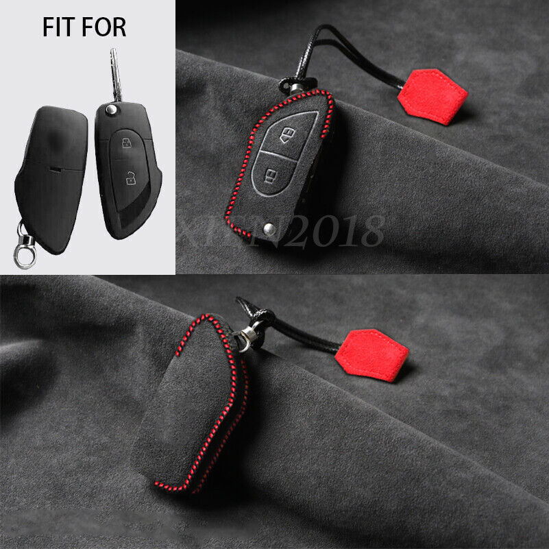 For Lamborghini Murcielago Gallardo Suede Leather Remote Flip Key Case Cover Fob