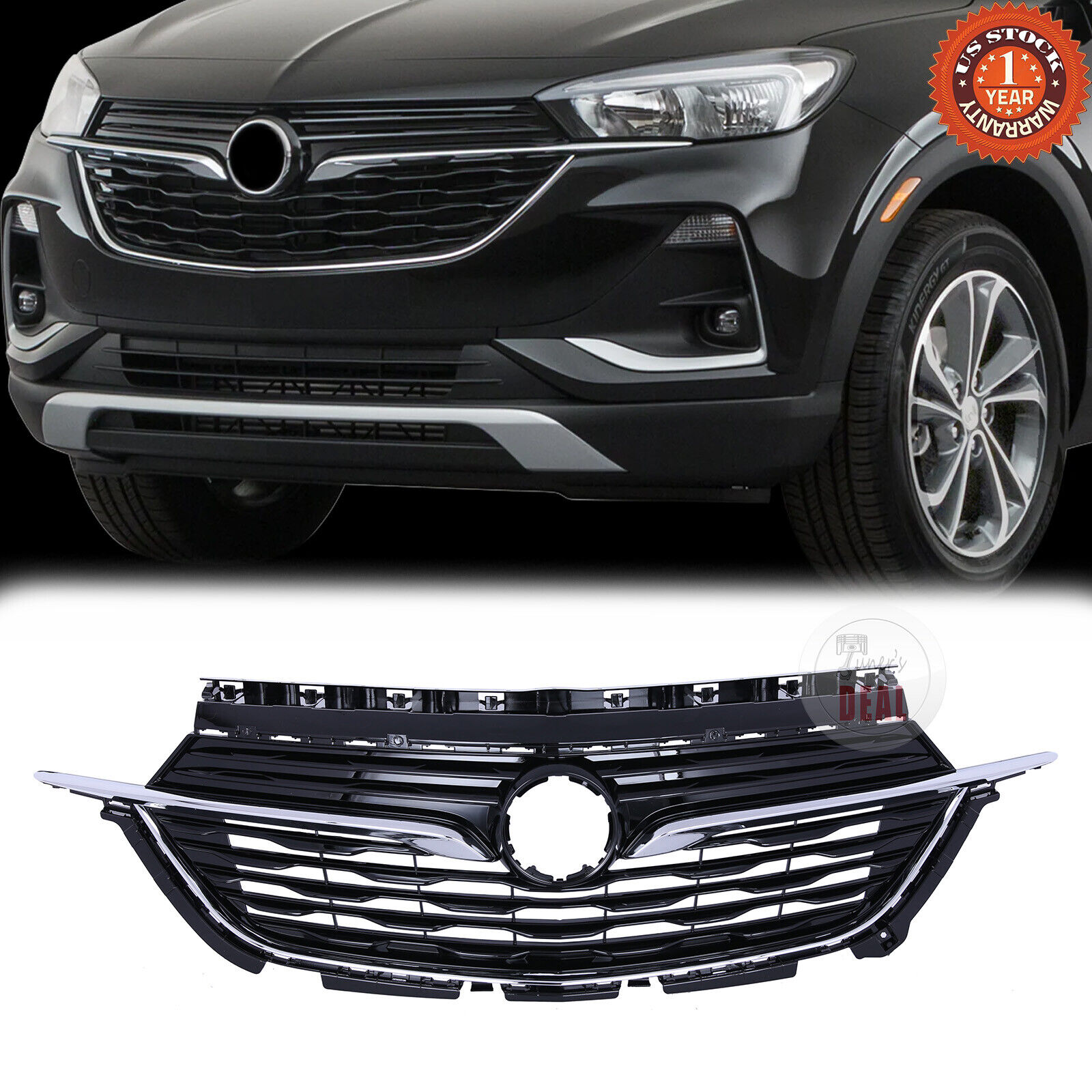 For Buick Encore GX 2020-2021 Front Bumper Grille Black with Chrome Trim 4273750