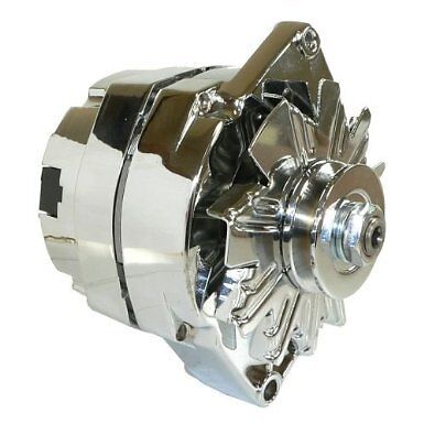 GM Single 1 one Wire 120 Amp Chrome Alternator chevy chevrolet 3 wire ford