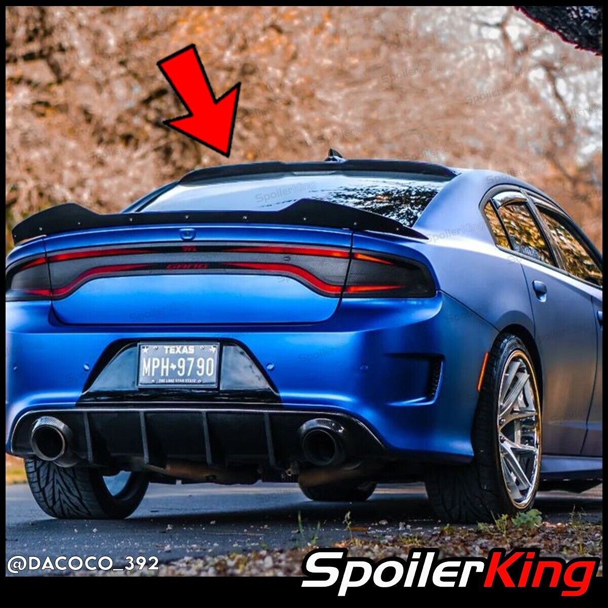 SpoilerKing  Rear Window Roof Spoiler (Fits: Dodge Charger 2015-2023) #380RC