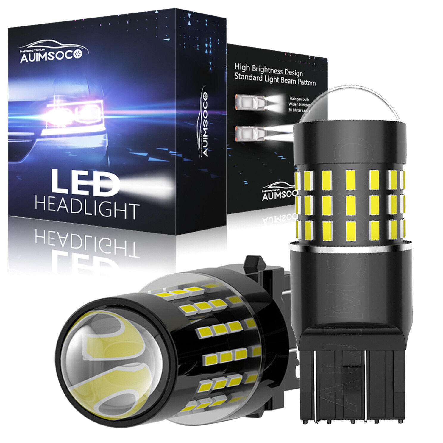 For Chevrolet Cruze 2011-2019 White 7443/7440 LED Turn Signal Parking Light Bulb