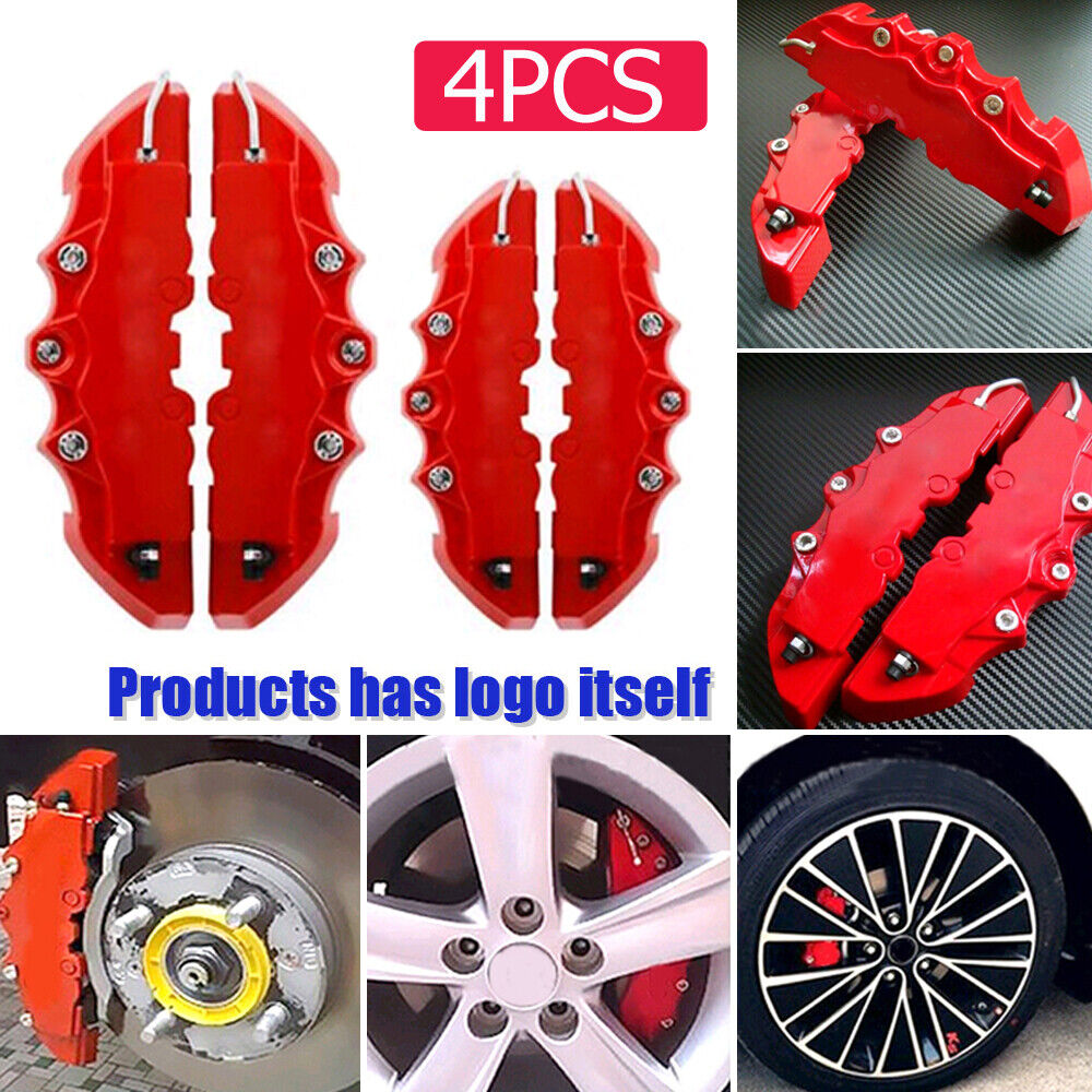 4Pcs Universal Red Car Disc Brake Caliper Covers Front Rear Kits Car Accessories