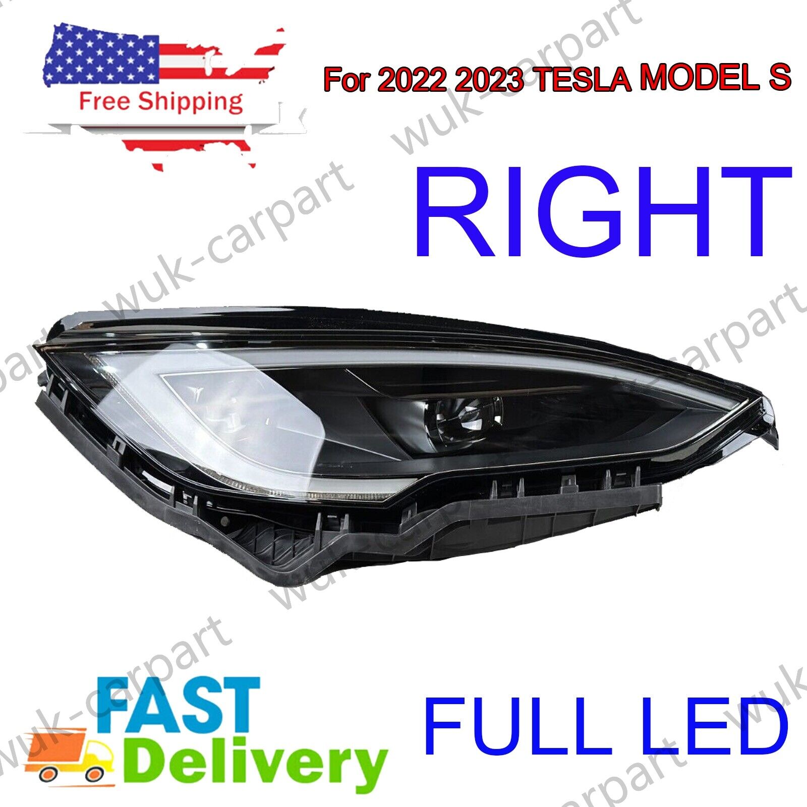 FOR TESLA MODEL S OEM Front Right LED Headlight 1563714-00-E 2022-2023 NEW US